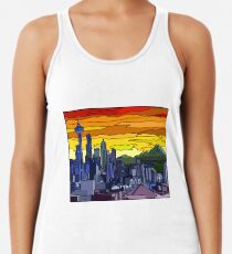 Camiseta con espalda nadadora Paisaje urbano de Seattle Pride