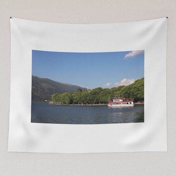 Item preview, Aslan pasha mosque and lake Ioannina cityscape Greece designed and sold by goceris.