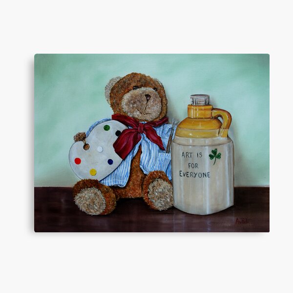 "Teddy Bear Artist" - oil painting Canvas Print