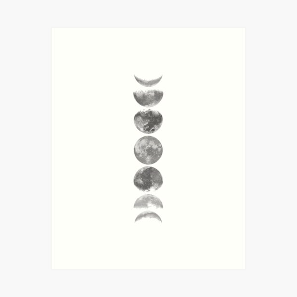 Item preview, Moon Phases Black & White, Lunar Phases, Moon Cycle designed and sold by EnchantedWishes.