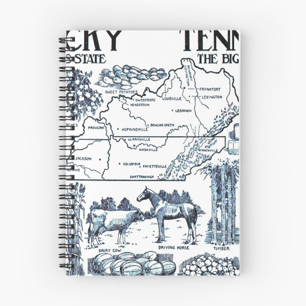 Item preview, Vintage Illustrative Map of Kentucky & Tennessee (1912) designed and sold by BravuraMedia.