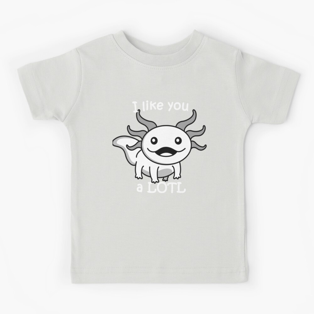 Funny Cute Smiling Axolotl Giftidea Kids T-Shirt by TShirtBauer