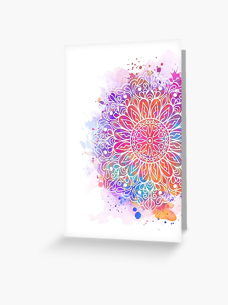 Hand Painted Mandala Notecard Set, Watercolor Cards, Blank Cards