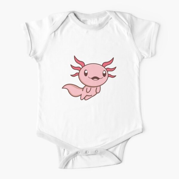 Smiling Funny Cute Smiling Axolotl Giftidea Baby One Piece By Tshirtbauer Redbubble