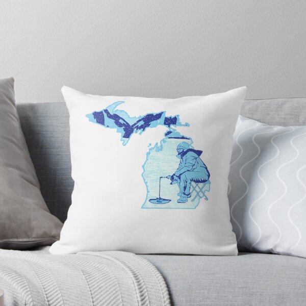 Item preview, Michigan Ice Fishing State Map  designed and sold by jcmenezes.