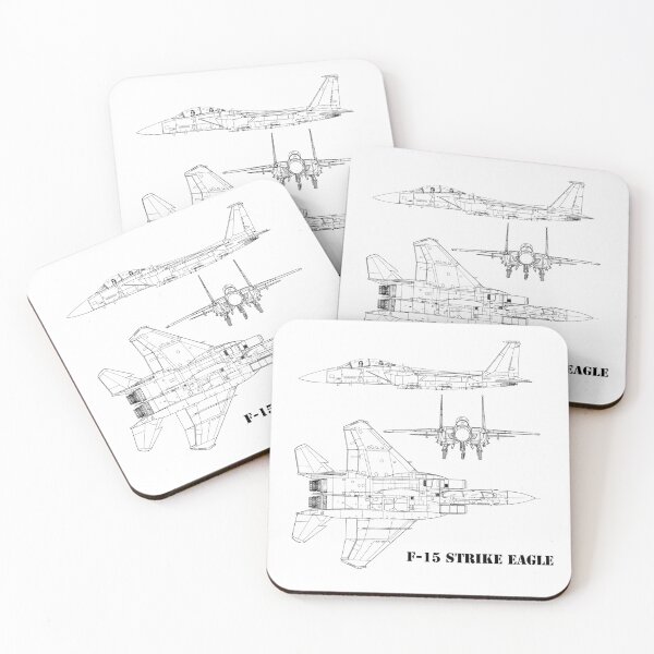 Item preview, F-15 Strike Eagle - Fighter Aircraft technical blueprint drawing designed and sold by BERGULATOR.