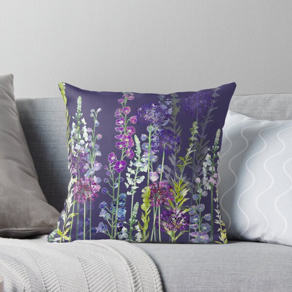 Item preview, Purple Flower Meadow - Alliums, Delphiniums & Veronica Gentianoides designed and sold by Fiona Calder Designs.