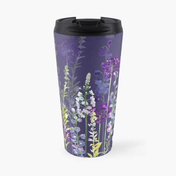 Purple Flower Meadow - Alliums, Delphiniums & Veronica Gentianoides Travel Mug