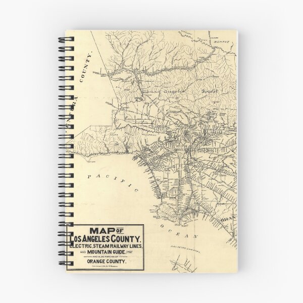 Item preview, Vintage Los Angeles County Railway Map (1912) designed and sold by BravuraMedia.