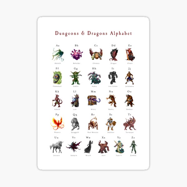 Monster Alphabet Sticker