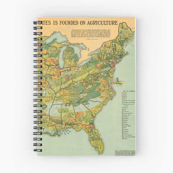 Item preview, Vintage United States Agricultural Map (1922) designed and sold by BravuraMedia.