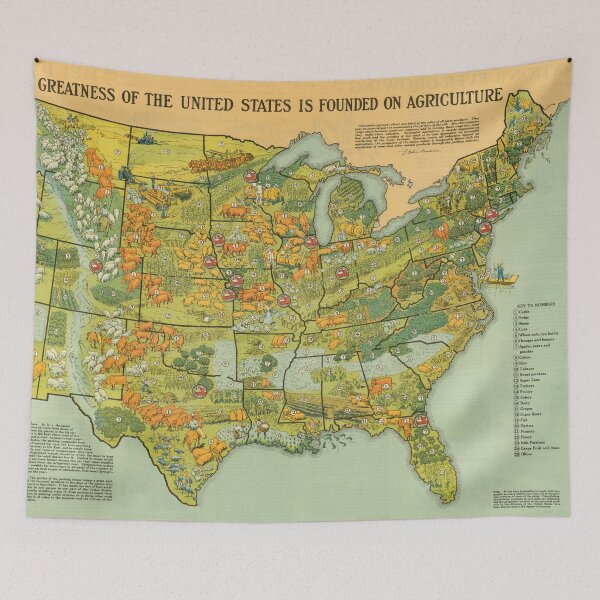 Item preview, Vintage United States Agricultural Map (1922) designed and sold by BravuraMedia.