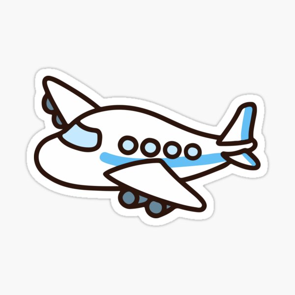 Blue Lined Airplane Sticker For Sale By Youmiichi Redbubble