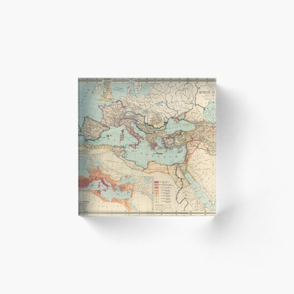 Vintage Map of The Roman Empire (1889) Acrylic Block