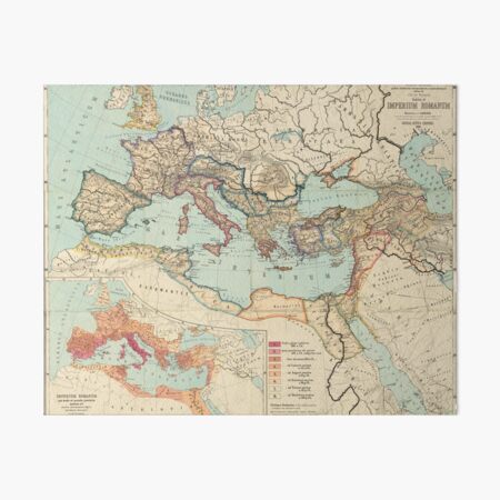 Vista previa del artículo con la obra «Mapa antiguo del Imperio Romano (1889)», diseñado y vendido por BravuraMedia.