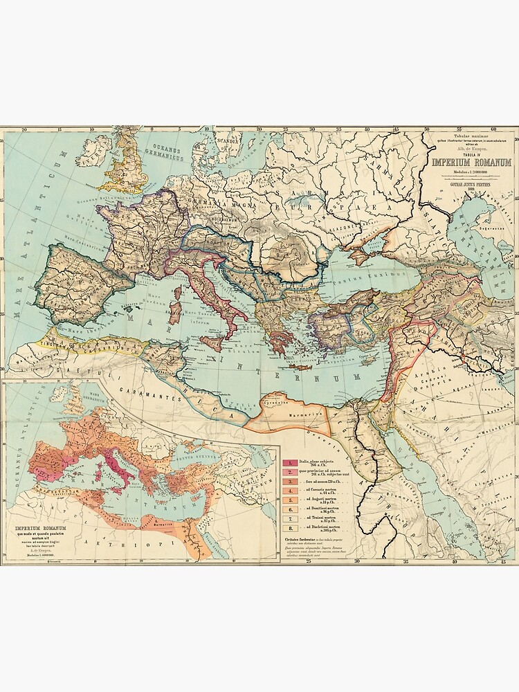 Vintage Map of The Roman Empire (1889) by BravuraMedia