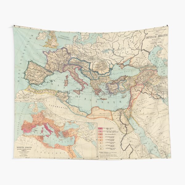 Vintage Map of The Roman Empire (1889) Tapestry