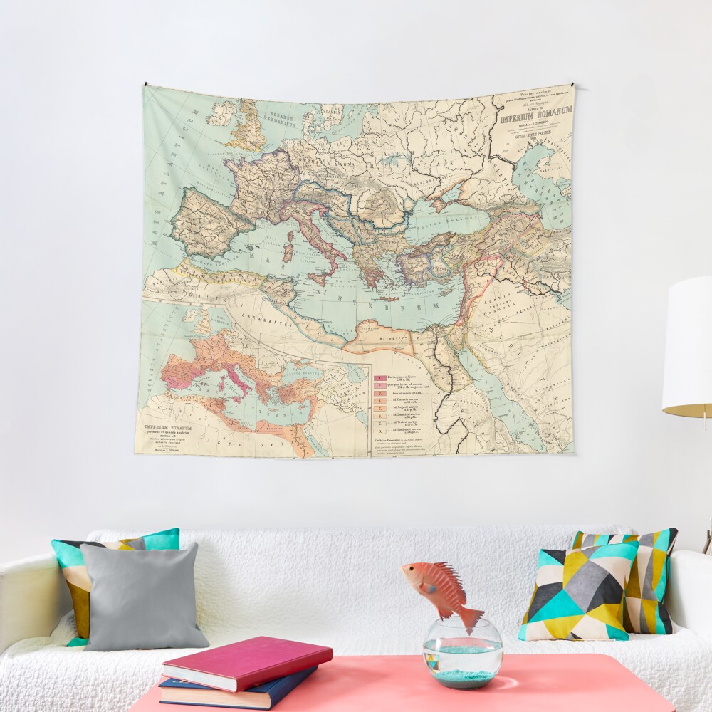 Vintage Map of The Roman Empire (1889) Tapestry