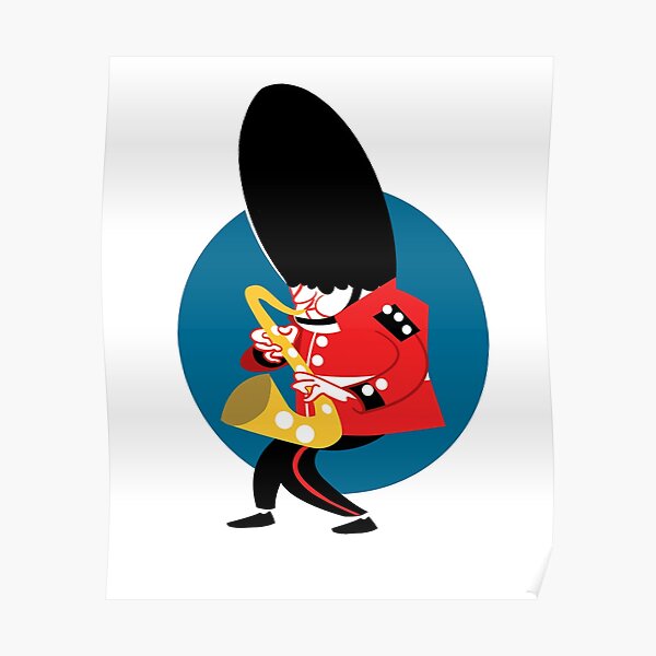 Soldier playing the saxophone Poster