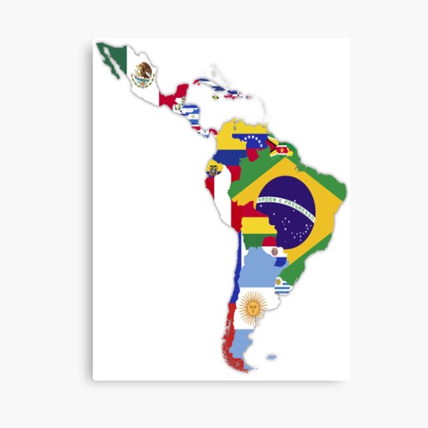 Central America Flag Map Map Flags Of Latin America" Canvas Print By Latinlover | Redbubble