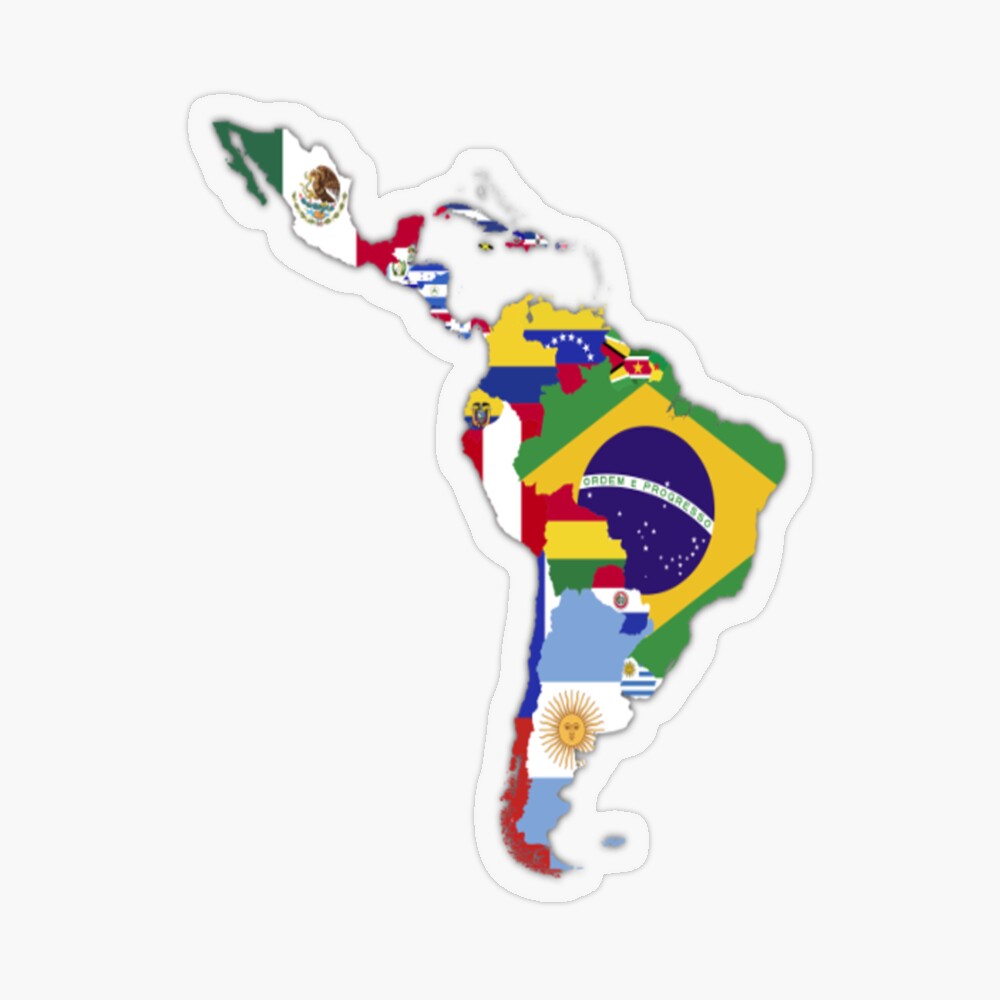 Tarjetas de felicitación for Sale con la obra «Mapa Banderas de América  Latina» de latinlover | Redbubble