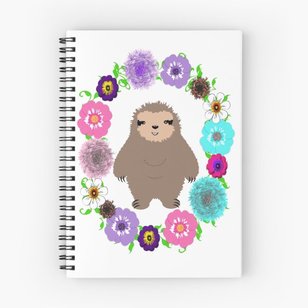 Item preview, Cute Whimsy Sloth In Pretty Floral Wreath designed and sold by Artification.