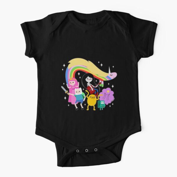 Adventure Time (black background) Short Sleeve Baby One-Piece