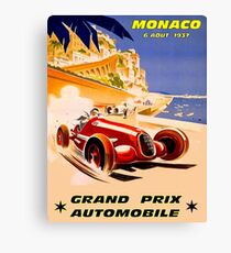 MONACO; Grand-Prix-Auto-Rennsport-Druck der Weinlese 1937 Leinwanddruck