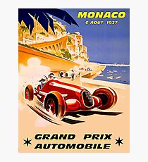 MONACO; Grand-Prix-Auto-Rennsport-Druck der Weinlese 1937 Fotodruck