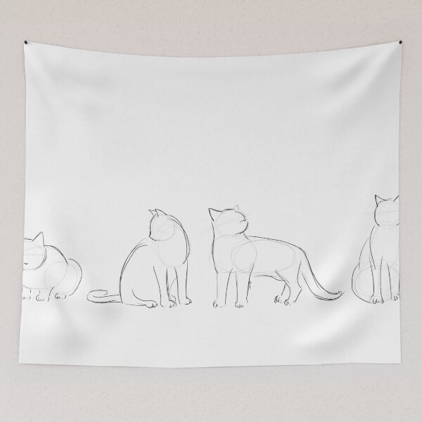 Item preview, Cat Outlines designed and sold by Barbara Baumann Illustration.