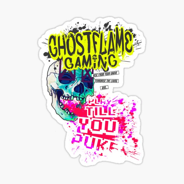 Vista previa del artículo con la obra «¡Juega hasta que vomites!», diseñado y vendido por GhostflameGame.