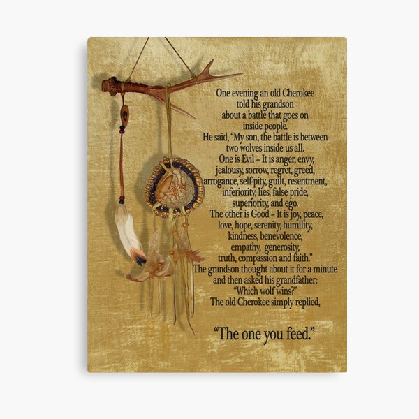 Item preview, The Two wolves, Cherokee proverb designed and sold by Irisangel.