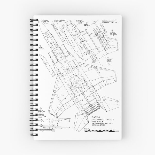 Item preview, F-15 Strike Eagle - Fighter Aircraft technical blueprint drawing designed and sold by BERGULATOR.