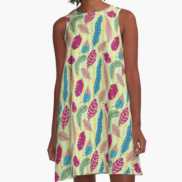 Feathers A-Line Dress