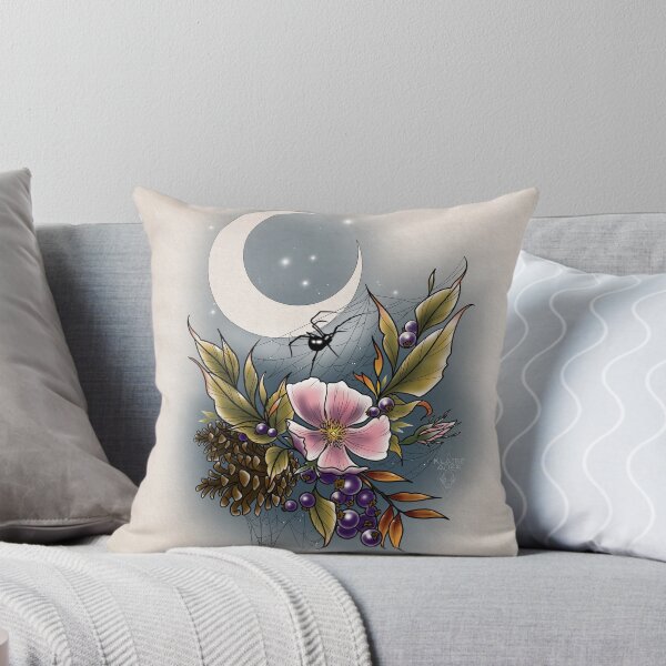 Item preview, Spider blossom moon tattoo design  designed and sold by Klaire Ader.