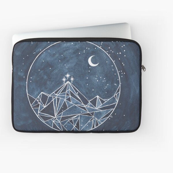 noche de luna y estrellas de la corte Funda para portátil