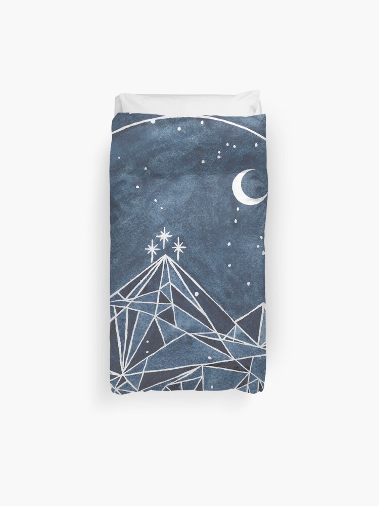 Night Court Moon And Stars Duvet Cover By Teafoxart Redbubble