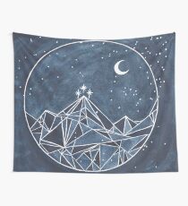 Night court moon and stars Wandbehang
