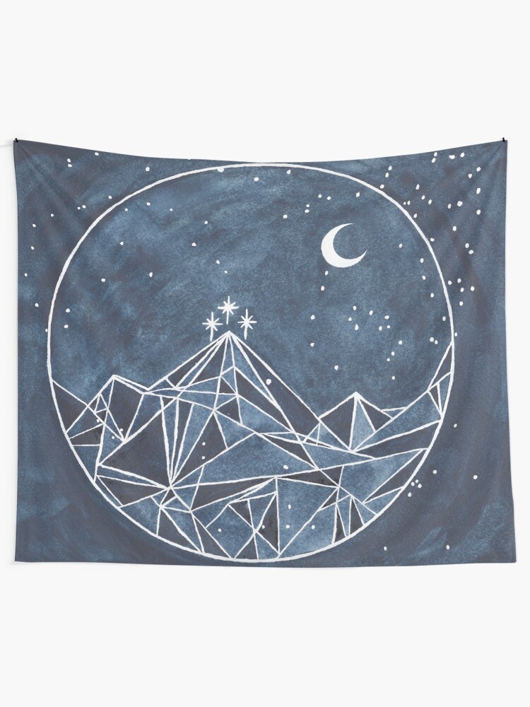 Alternate view of night court moon and stars Tapestry