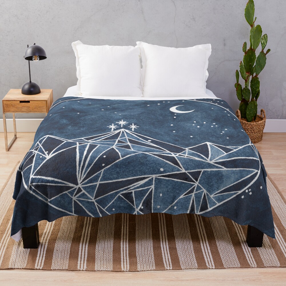 night court moon and stars Throw Blanket