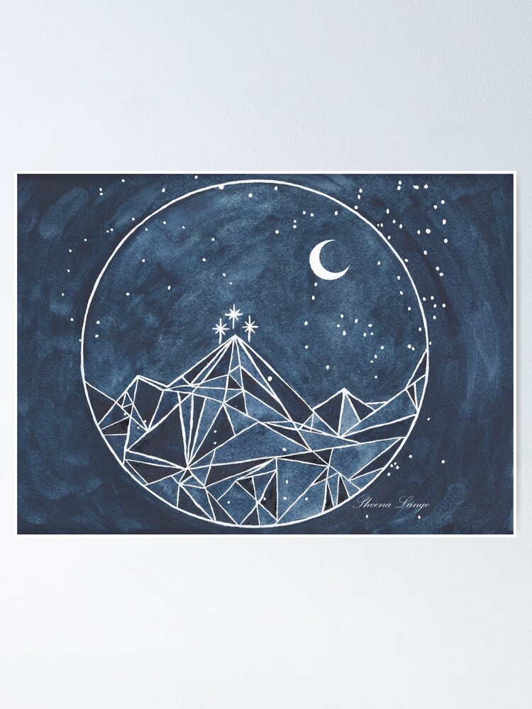 Night Court Moon And Stars Poster Von Teafoxart Redbubble