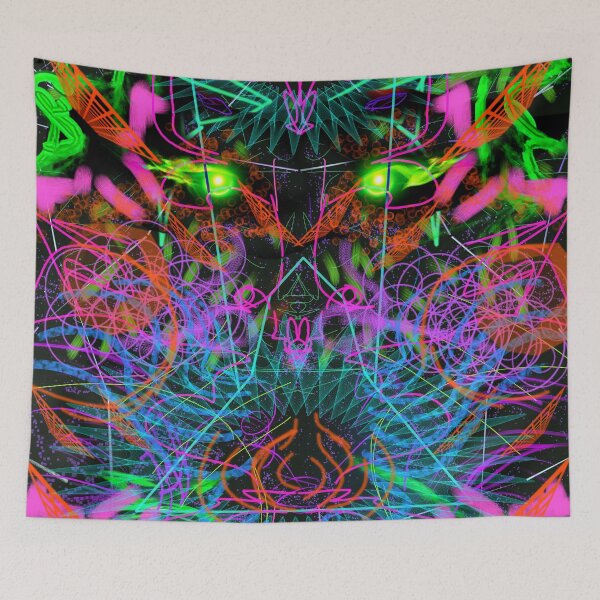 Item preview, Quantobit's Exhalation (Neon Digital Psychedelic Abstract Expressionism) designed and sold by Discordant Dreams Art.