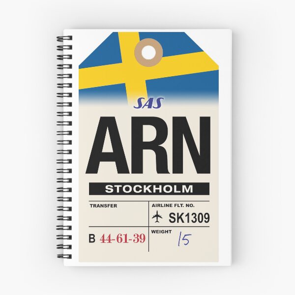 Item preview, Stockholm (ARN) Sweden Airline Luggage Tag designed and sold by travelwitheric.