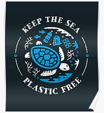 Keep the Sea Plastic Free Marine Scene Poster