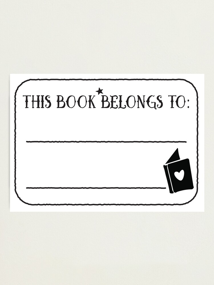 this-book-belongs-to-book-plate-with-open-books-photographic-print-for-sale-by-jazzydevil-redbubble