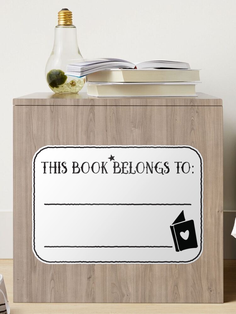 This book belongs to book plate with open books Sticker for Sale by  jazzydevil