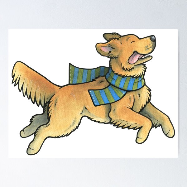 Item preview, Leaping Golden Retriever designed and sold by animalartbyjess.