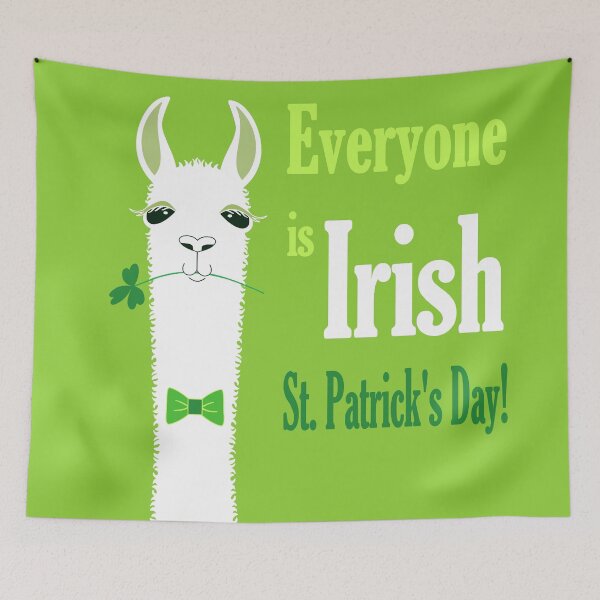 Item preview, LLAMA: EVERYONE IS IRISH ON ST PATRICK'S DAY designed and sold by Jean Gregory Evans.