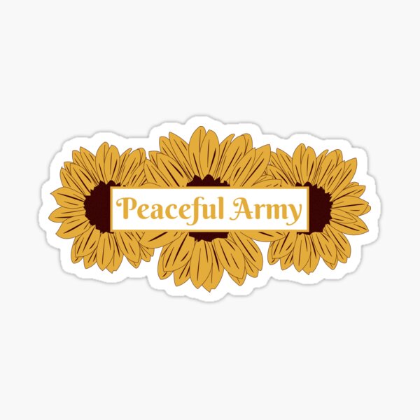 Sunflower Peaceful Army Sticker