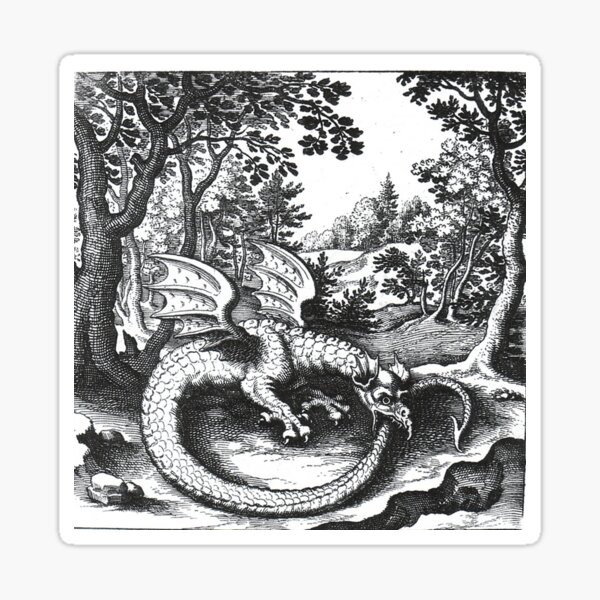 Item preview, Ouroboros engraving (1625) designed and sold by PZAndrews.